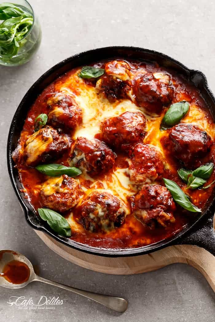 Juicy Sun Dried Tomato Cheesy Meatballs: A Flavor-Packed Skillet Meal